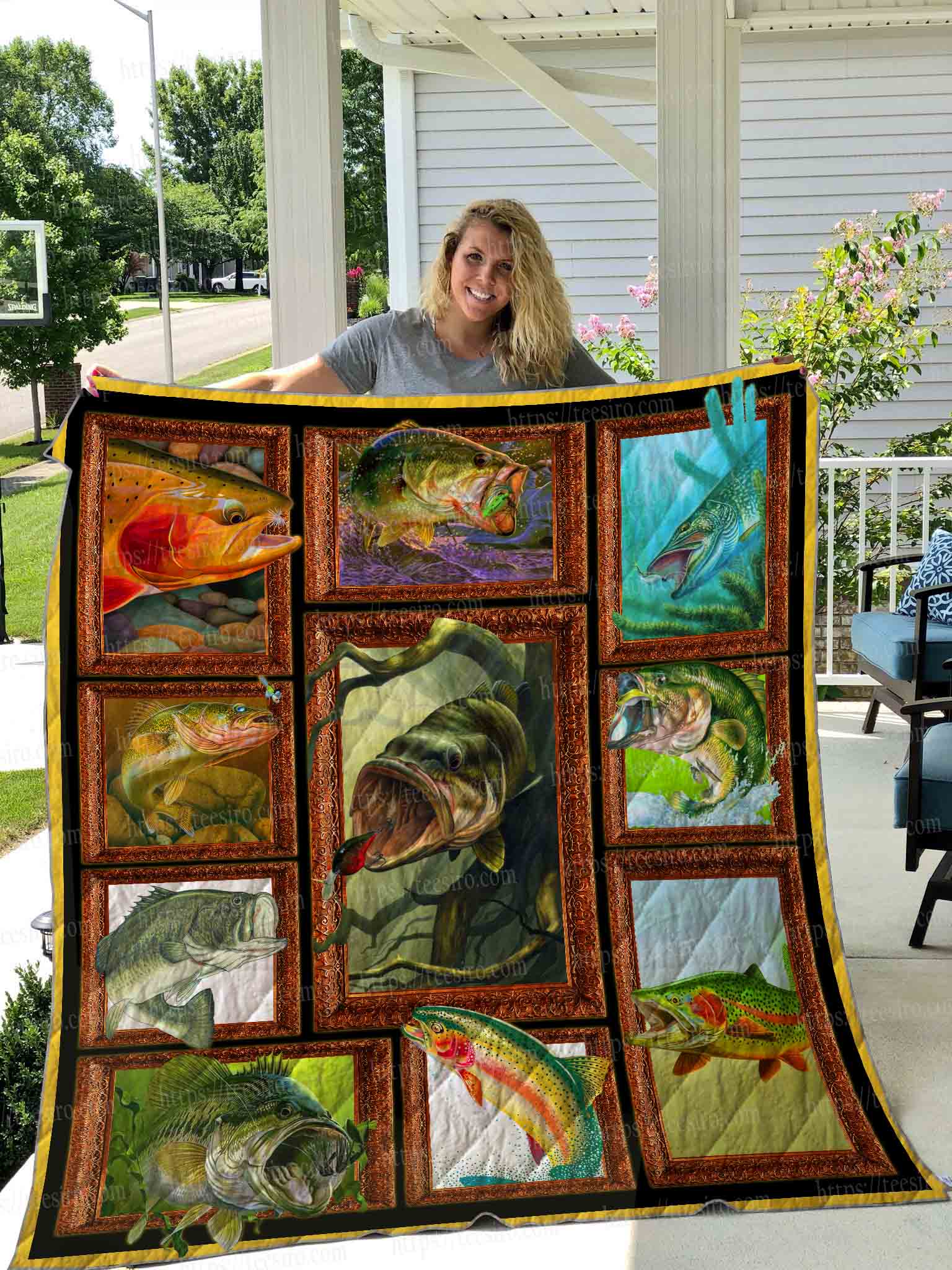 3d Fishing Quilt Blanket 03 - Featured Quilts