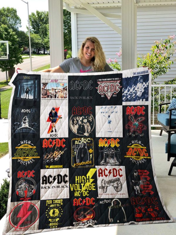 Ac/dc T-shirt Quilt Blanket For Fans