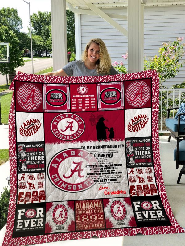 Alabama Crimson Tide – To My Granddaughter – Love Grandmom Quilt