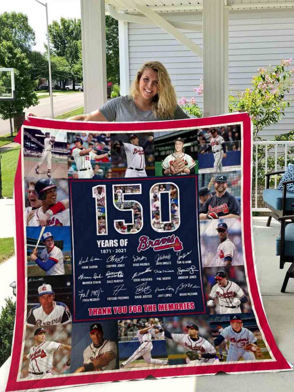 Atlanta Braves 150 Years Quilt Blanket I1d2