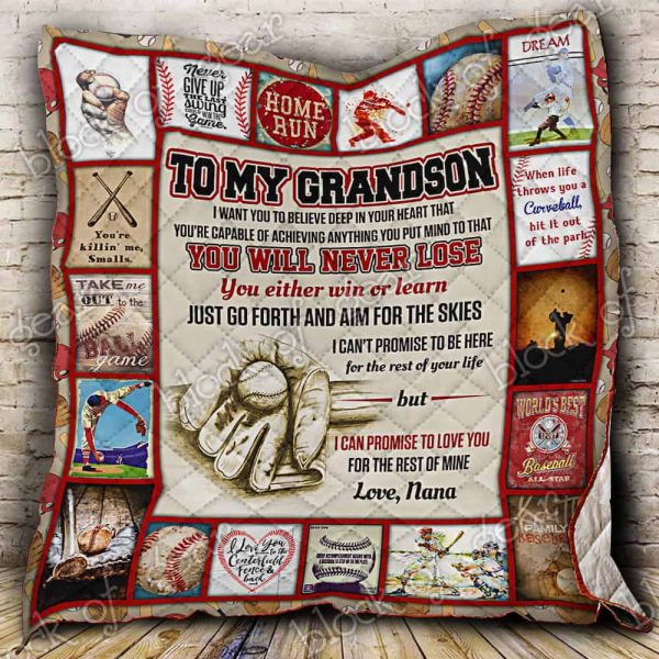 Baseball Grandson, Love, Nana Quilt Ps476sc3