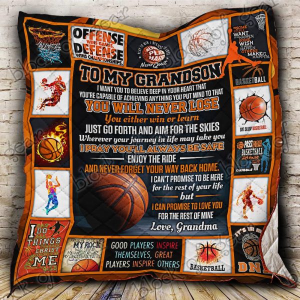 Basketball Grandson, Love, Grandma Quilt Ps580sc