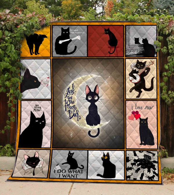 Black Cat Quilt Blanket 02