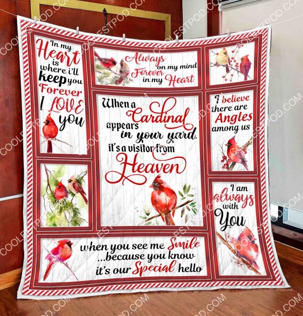 Cardinal – When A Cardinal Appears In Your Yard It’s A Visitor From Heaven  –  Quilt