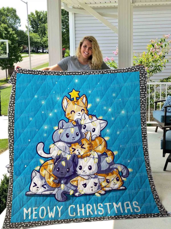 Cat (moewy Christmas) Quilt Blanket 01