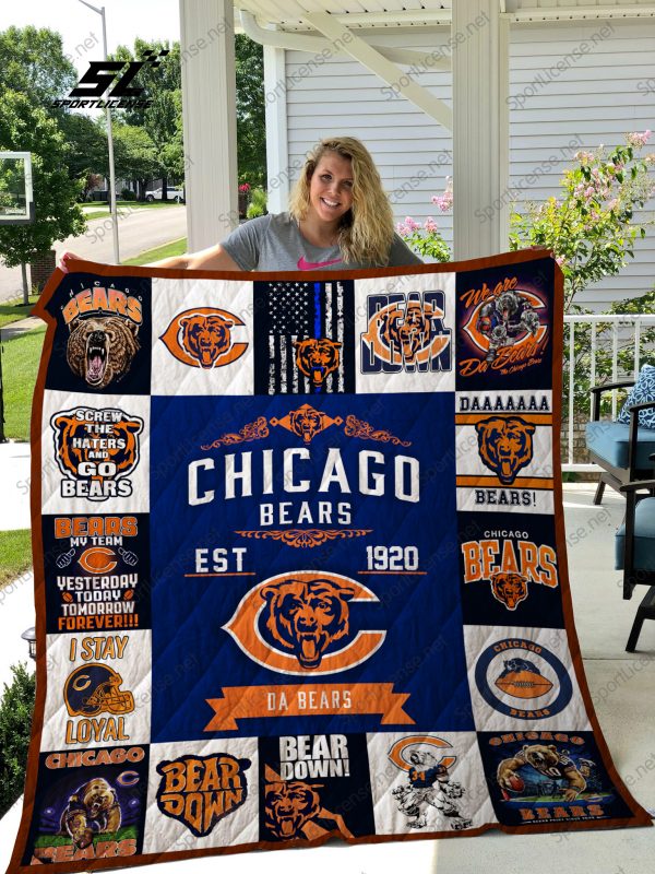 Chicago Bears Quilt Blanket 01