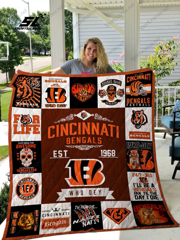 Cincinnati Bengals Quilt Blanket 01