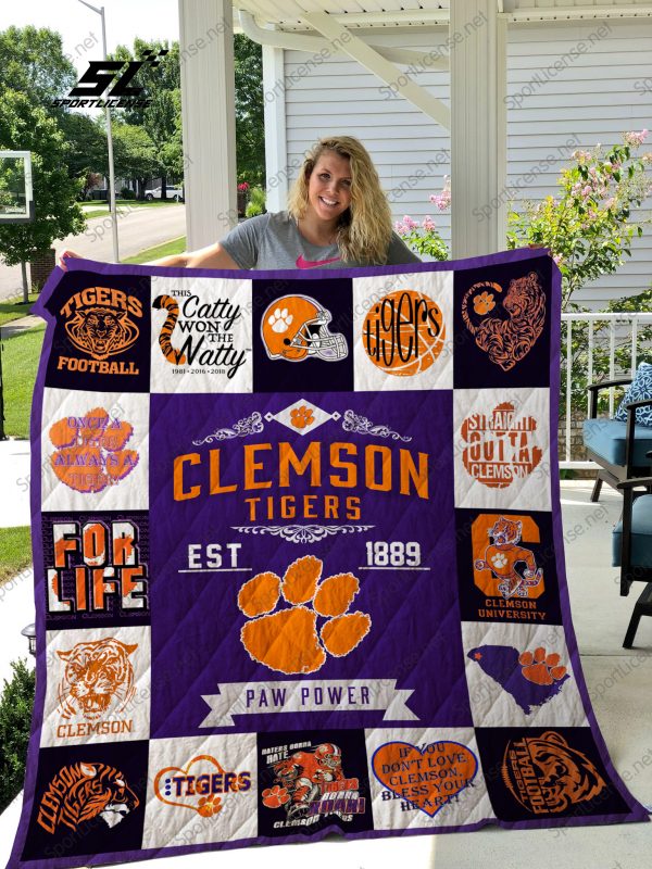 Clemson Tigers Quilt Blanket 01