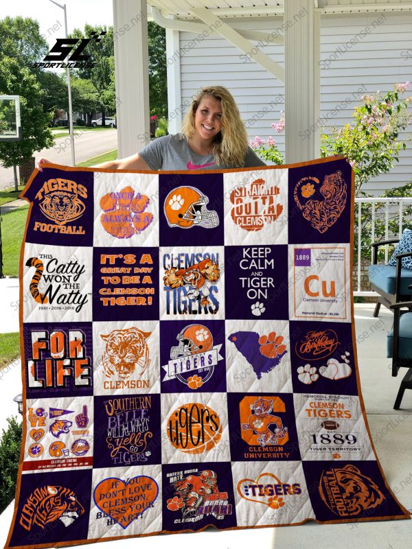 Clemson Tigers Quilt Blanket 02