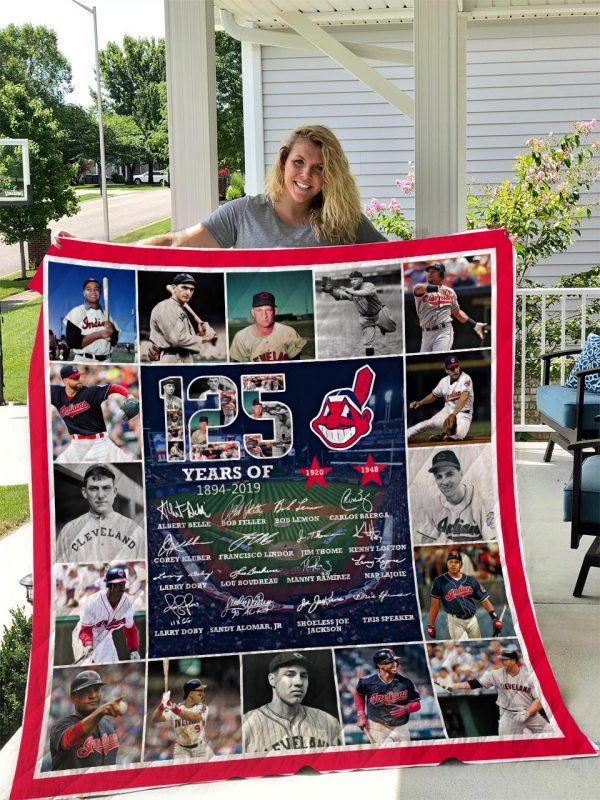 Cleveland Indians 125 Years Quilt Blanket I1d2