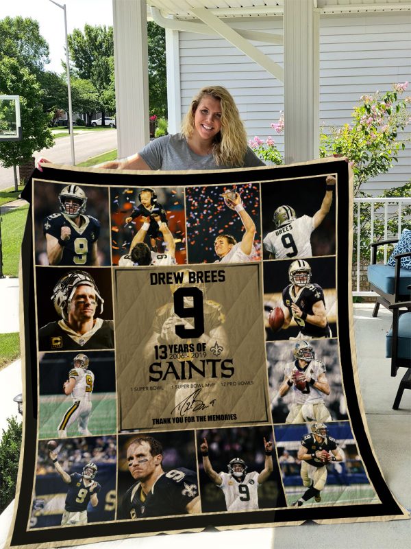 Drew Brees New Orleans Saints 9 Quilt