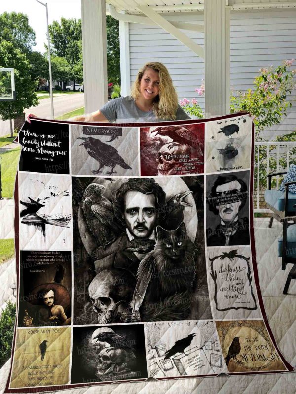 Edgar Allan Poe Quilt Blanket 01