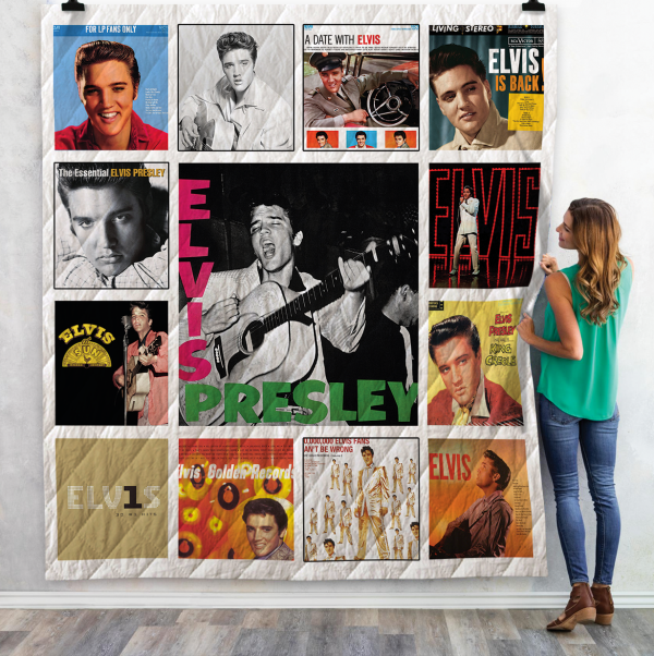 Elvis Presley Albums Quilt Blanket 01