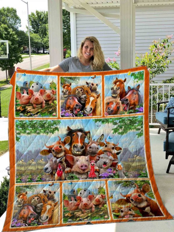 Farm Animal Quilt Blanket 01