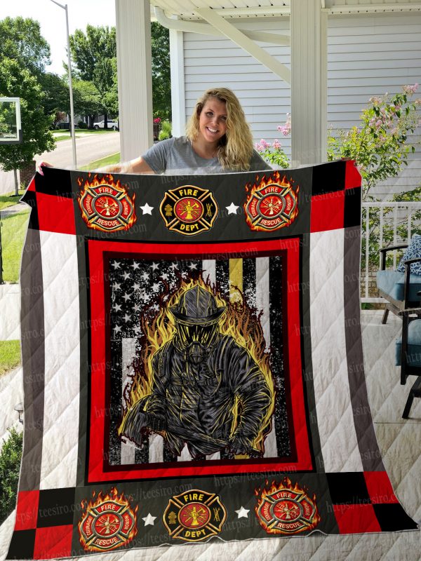 Firefighter Quilt Blanket 04