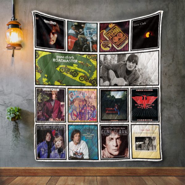 Gene Clark Album Covers Quilt Blanket