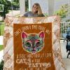 Girl Loves Cat Quilt Blanket 01