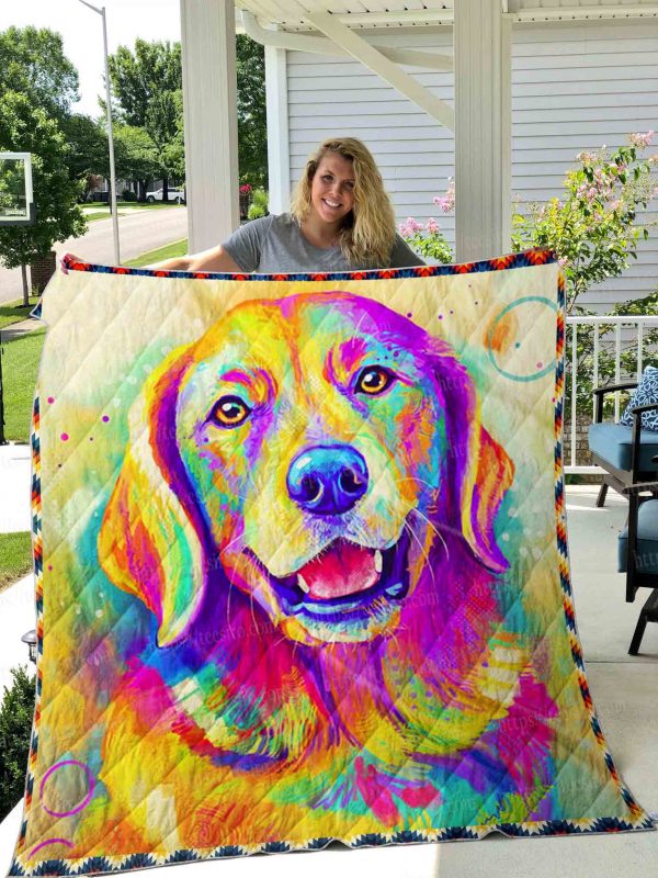 Golden Retriever Quilt Blanket 03