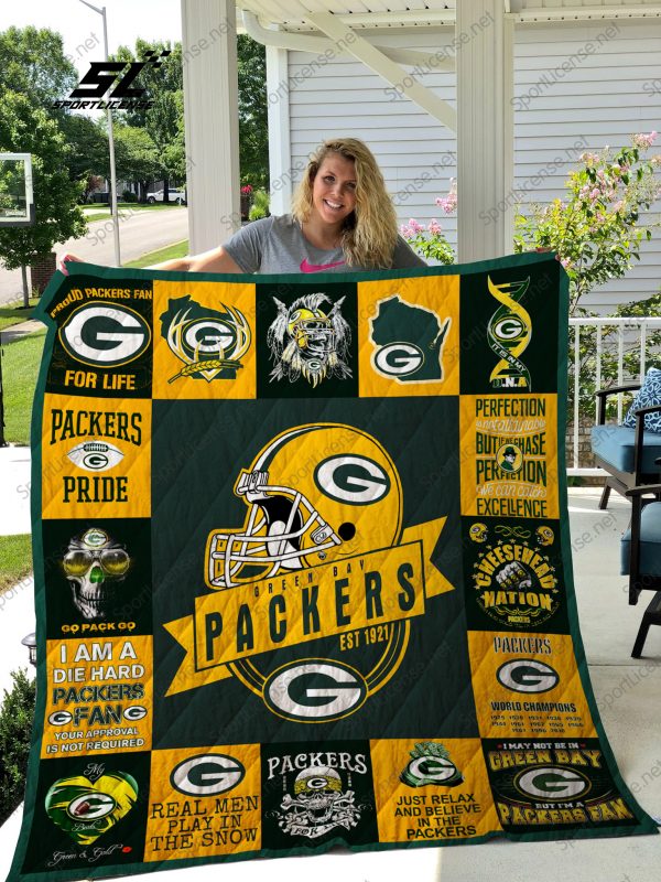 Green Bay Packers Quilt Blanket 01