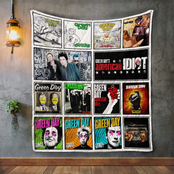 Green Day Album Covers Quilt Blanket