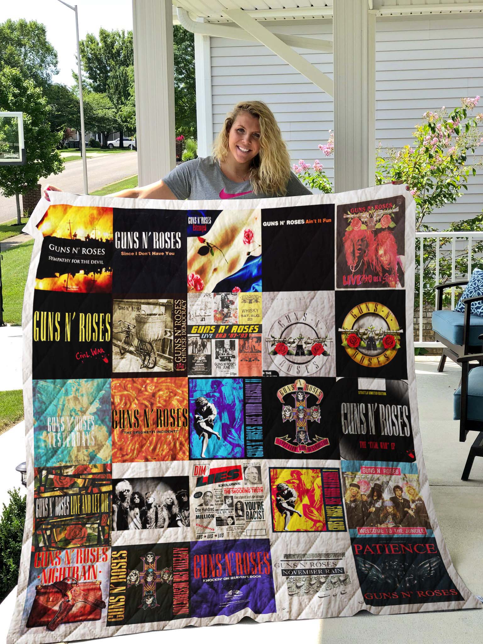 Guns N’ Roses Quilt Blanket For Fans - Featured Quilts