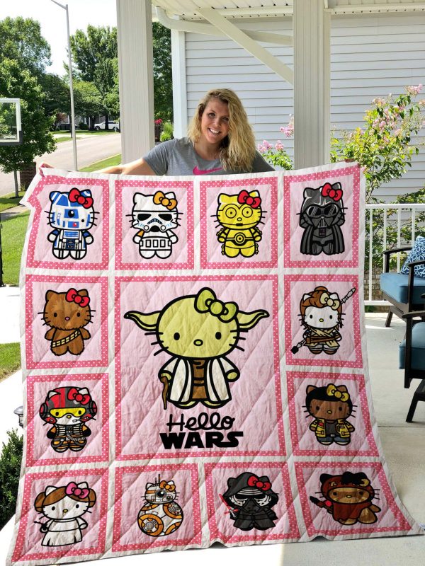 Hello Kitty Star Wars Quilt Blanket For Fans