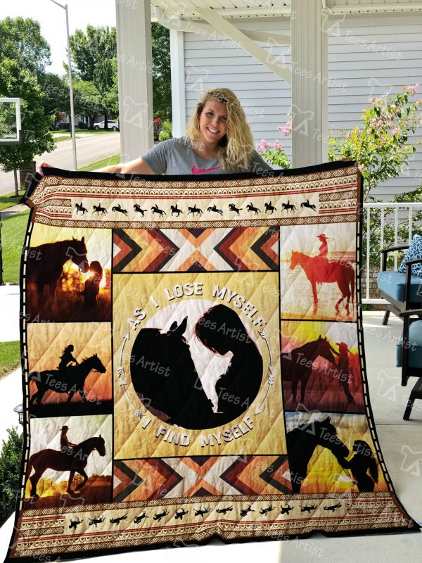 Horse Girl Quilt Blanket 01219