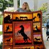 Horse Sunset Quilt Blanket 02