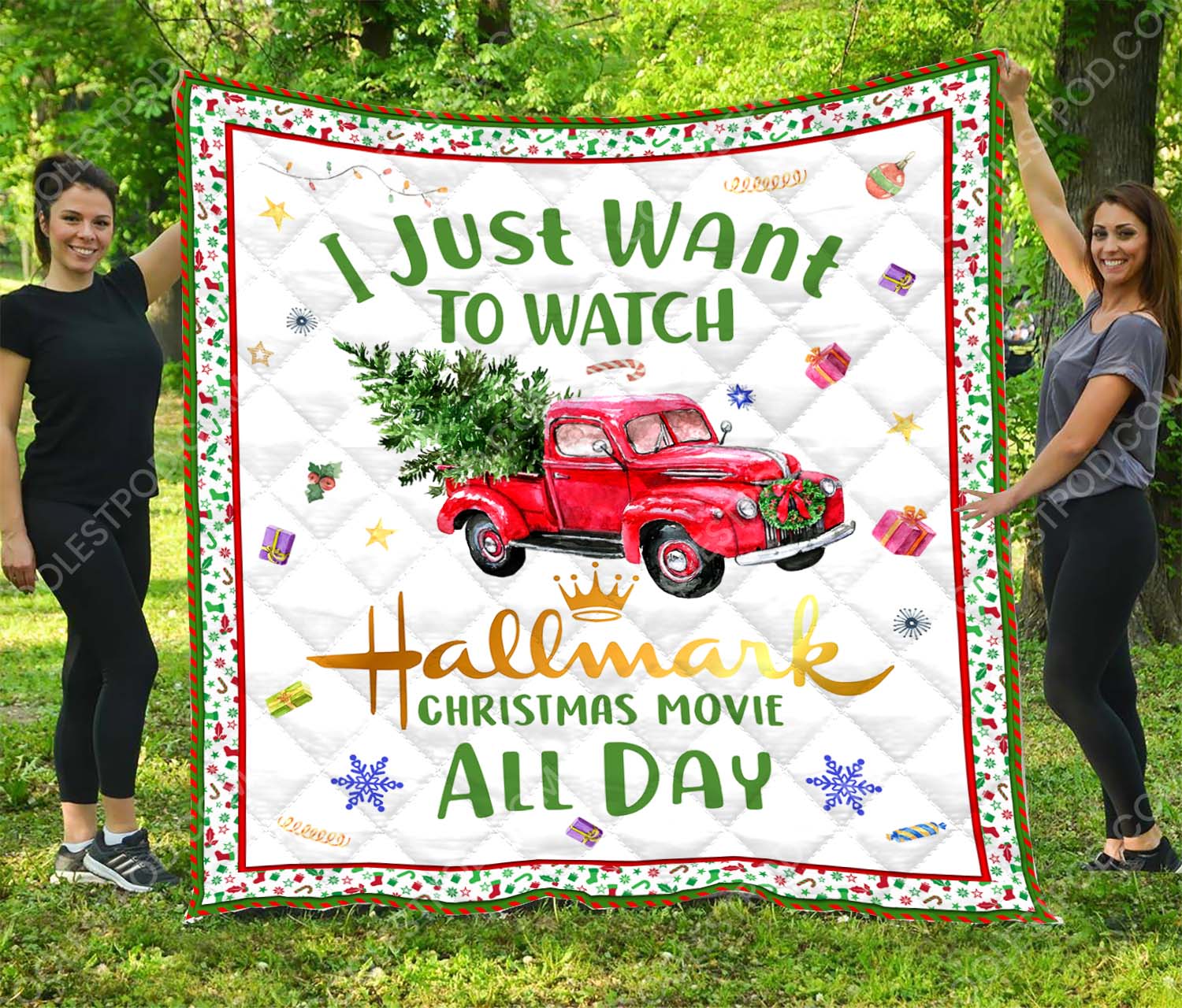 I Just Want To Watch Hallmark Christmas Movies H89 – Quilt - Featured Quilts