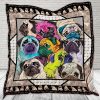 I Love Pugs Quilt Blanket