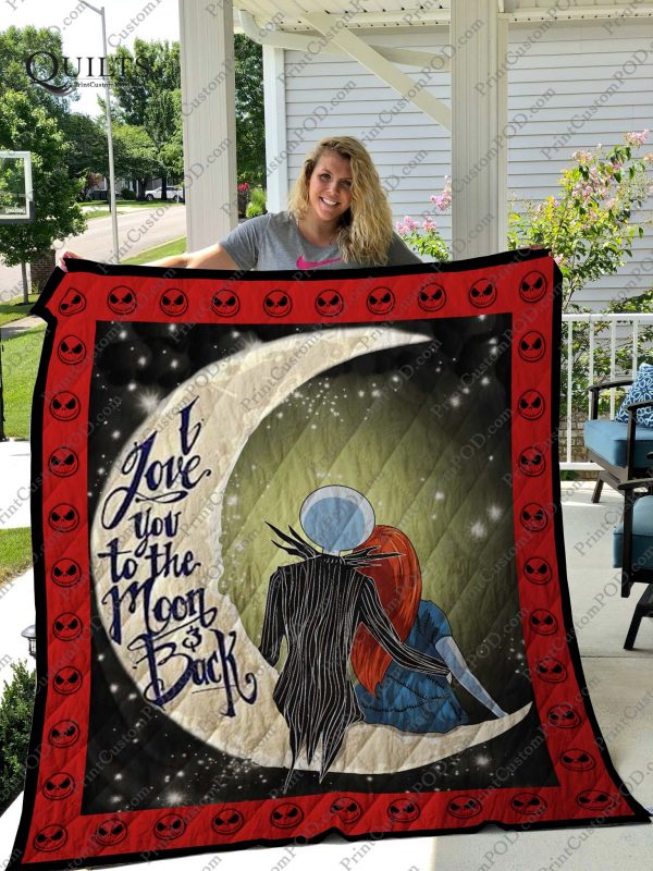 Jack Skellington And Sally Quilt Blanket