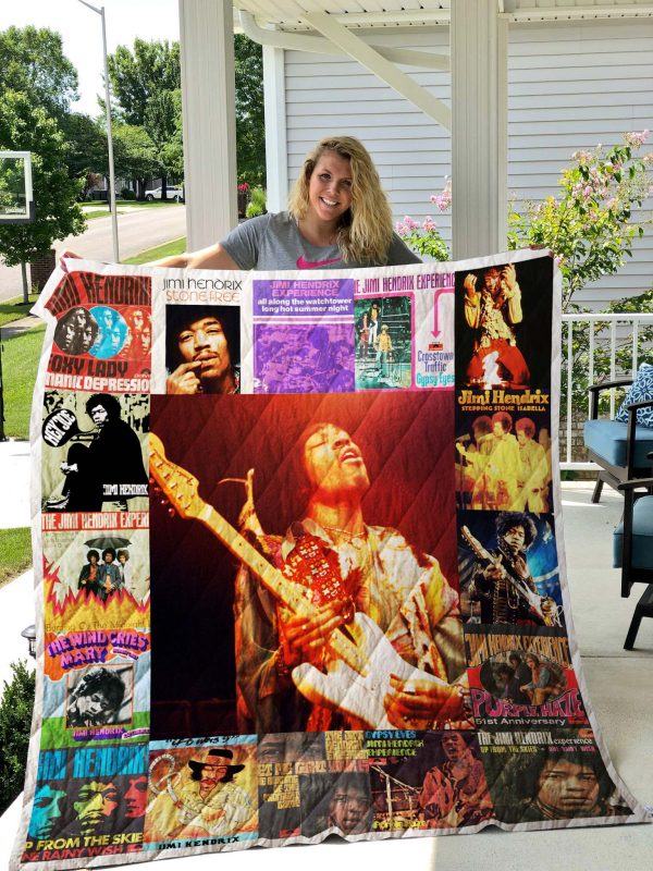 Jimi Hendrix Singles Quilt Blanket