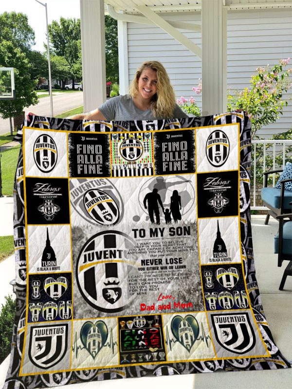 Juventus F.c – To My Son – Love Dad And Mom Quilt