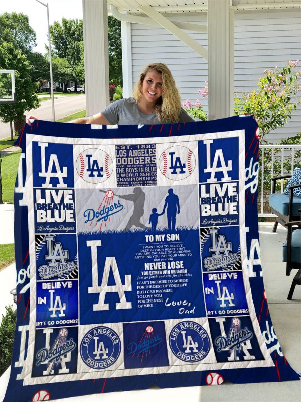 Los Angeles Dodgers – To My Son – Love Dad Quilt