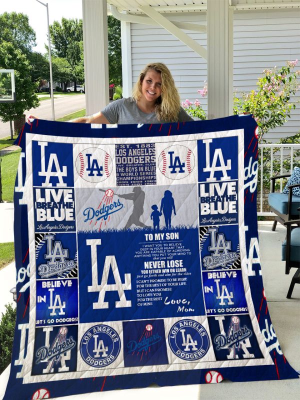 Los Angeles Dodgers – To My Son – Love Mom Quilt