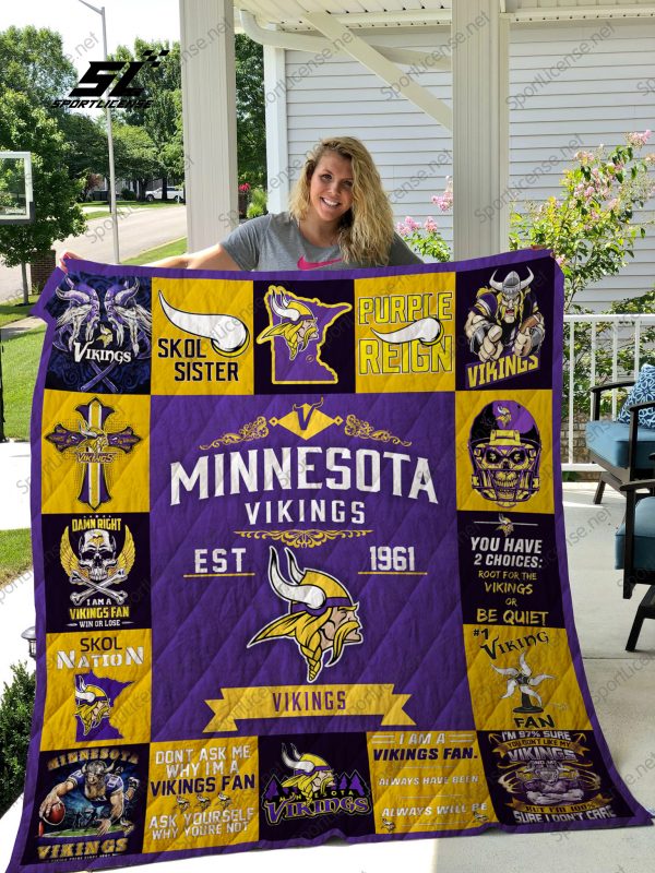 Minnesota Vikings  Quilt Blanket 01