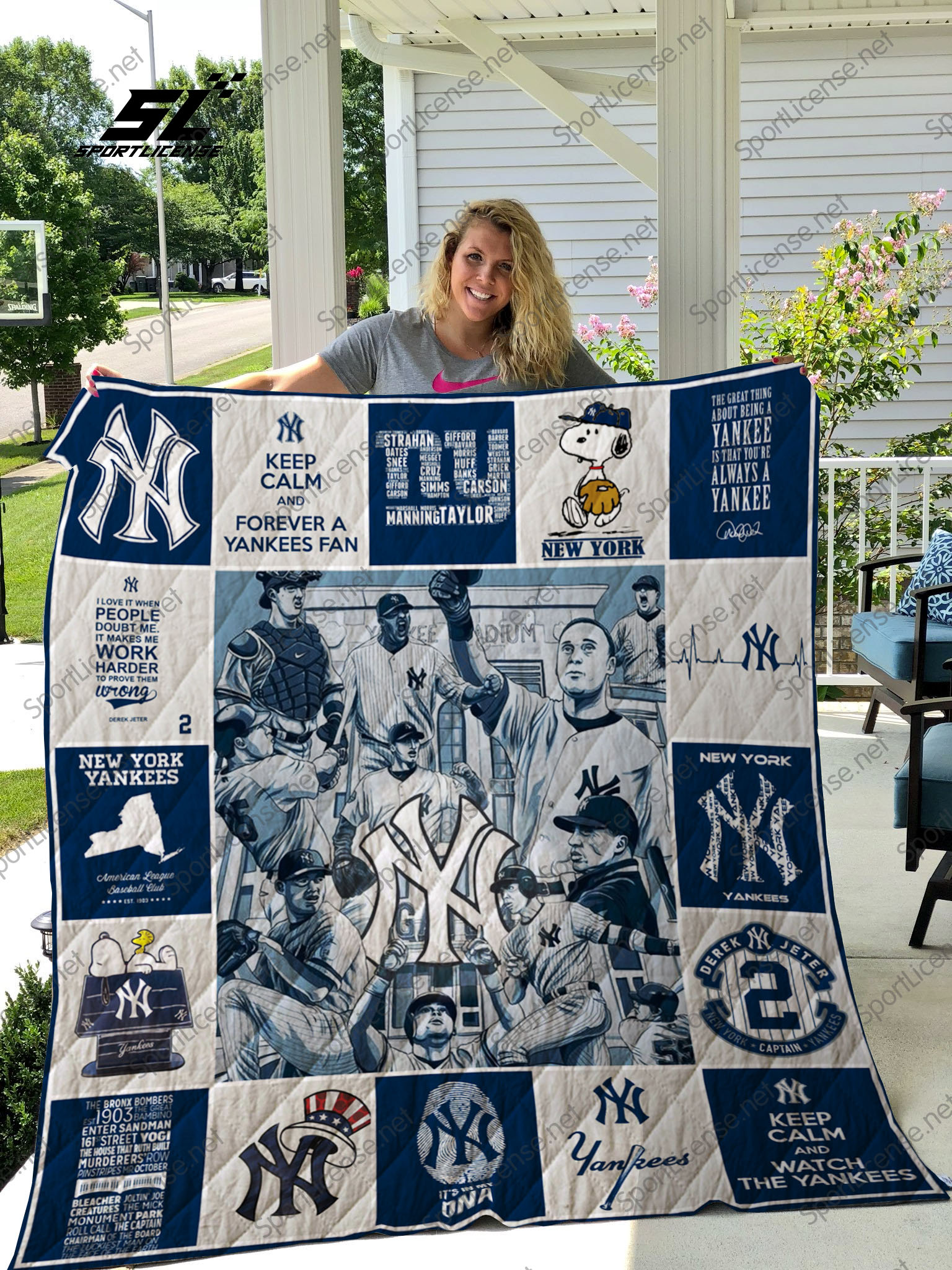 Crochet Baby Blanket for Girl Yankees Blanket Baseball ...