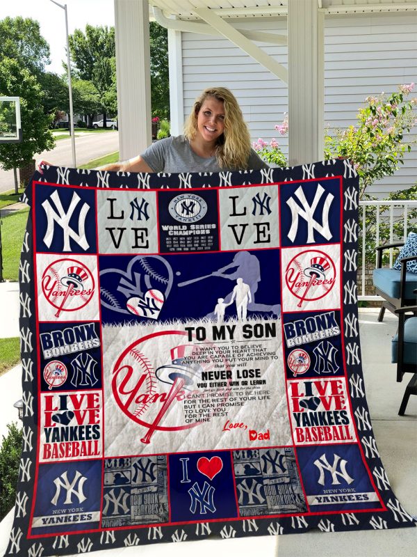 New York Yankees – To My Son – Love Dad Quilt