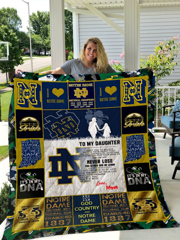 Notre Dame Fighting Irish – To My Daughter – Love Mom Quilt