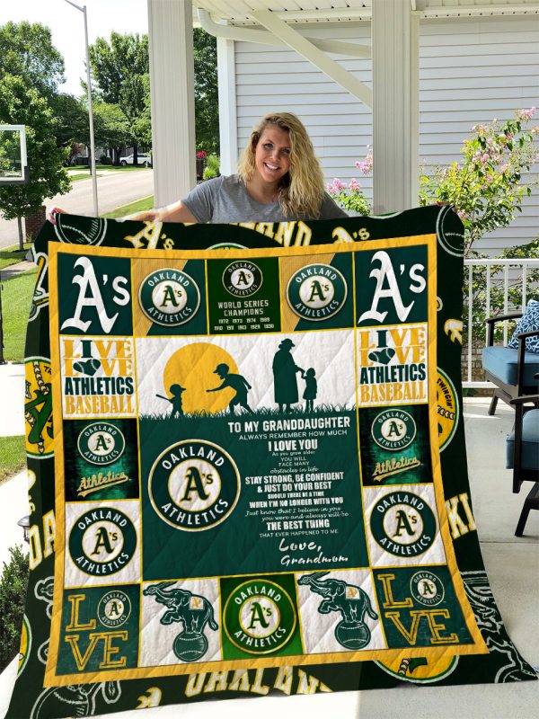 Oakland Athletics – To My Granddaughter – Love Grandmom Quilt