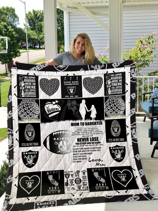 Oakland Raiders Quilt Blanket I1d2