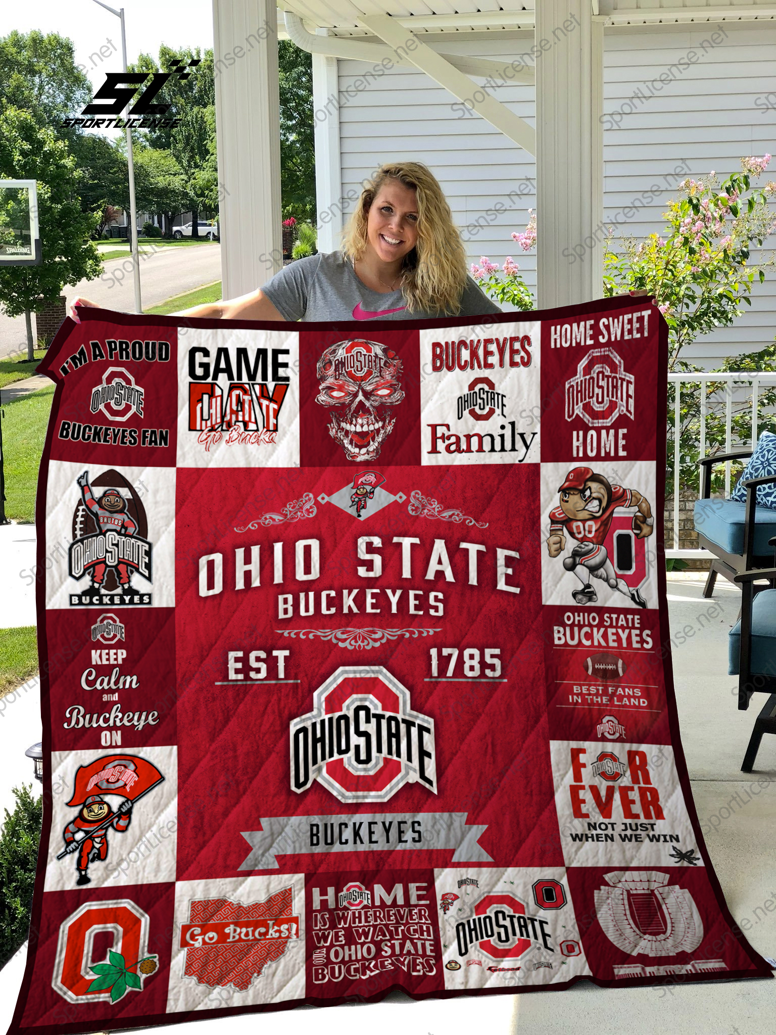 Ohio State Buckeyes Quilt Blanket 01 Featured Quilts