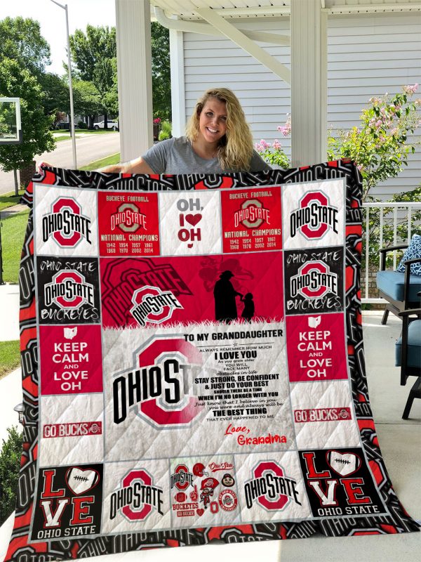 Ohio State Buckeyes – To My Granddaughter – Love Grandmom Quilt