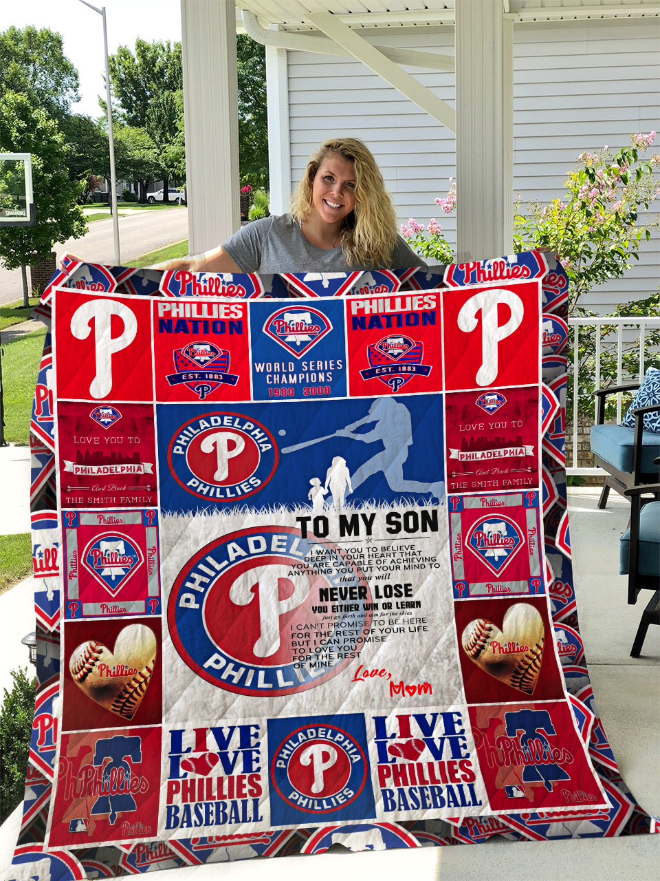 Philadelphia Phillies To My Son Love Mom Quilt Featured Quilts