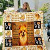 Pomeranian Dog Quilt Blanket I1d1