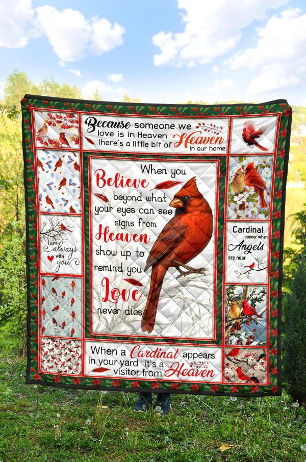 Red Bird Cardinal Appear Quilt