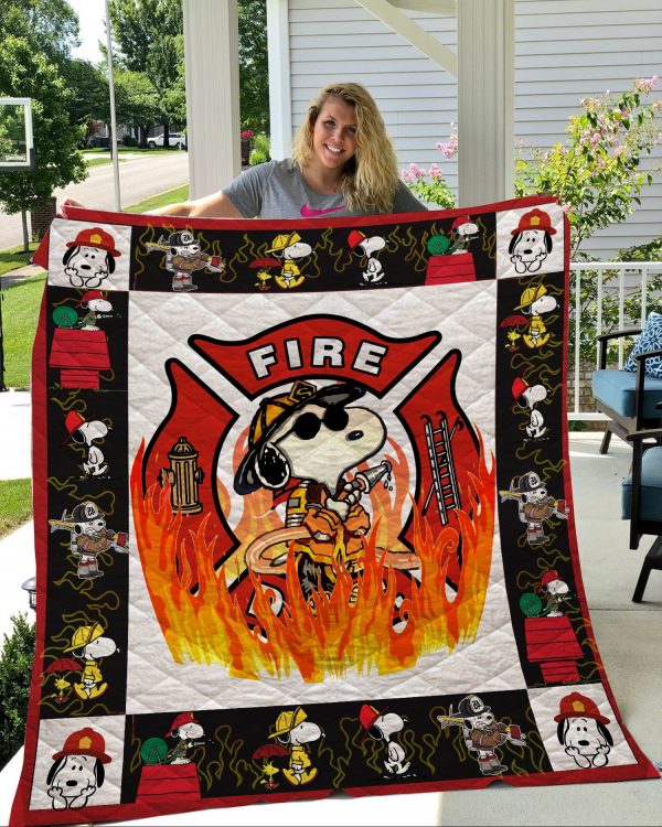 Snoopy Firefighter Quilt Blanket