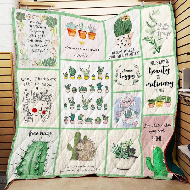 Succulents Plant Lover Quilt Blanket Featured Quilts