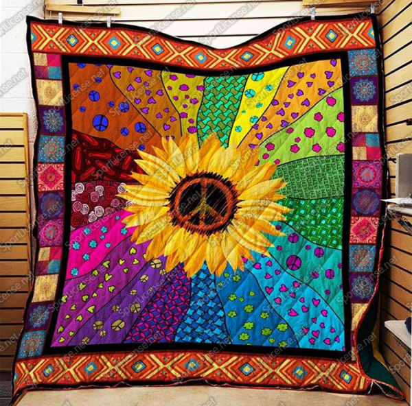 Sunflower Hippie Quilt Blanket