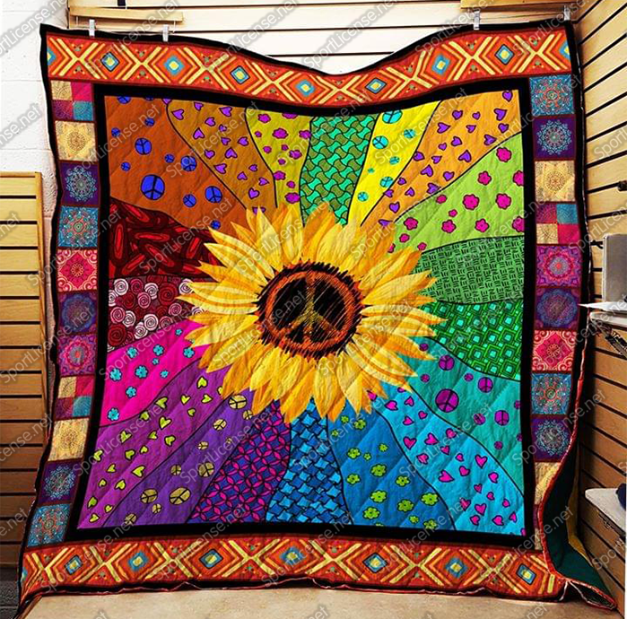 Sunflower Hippie Quilt Blanket Featured Quilts